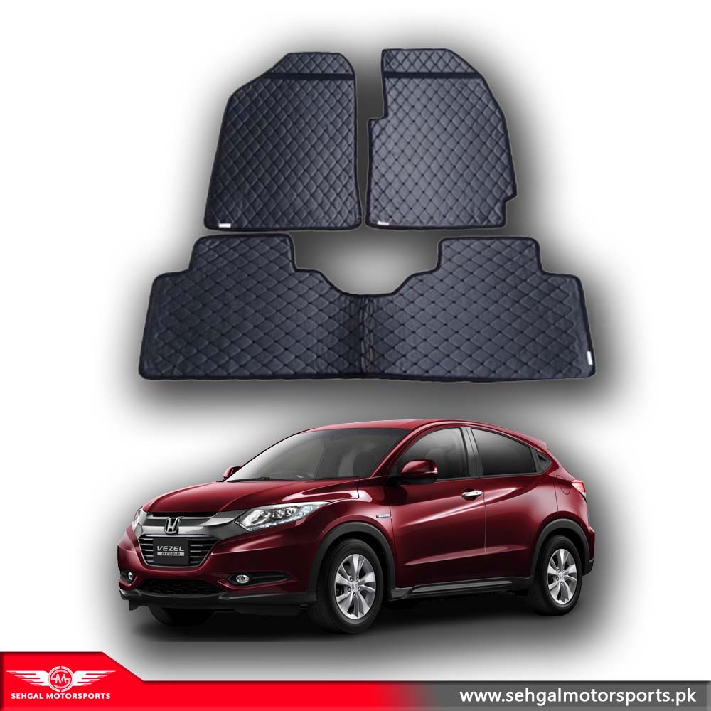 Honda Vezel 7D Eco Floor Mat Black with Black Stitch Model 2013-2021