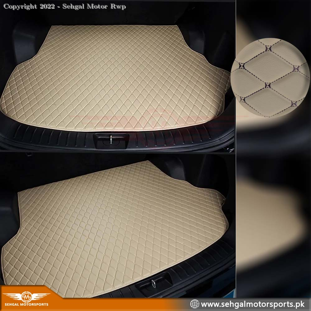 Toyota Prius 7D ECO trunk Mat Beige with Black Stitch Model 2020-2022