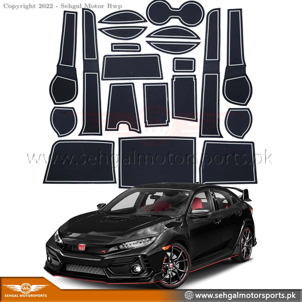 Honda Civic Interior Protection Mat Black White Model 2017-2021