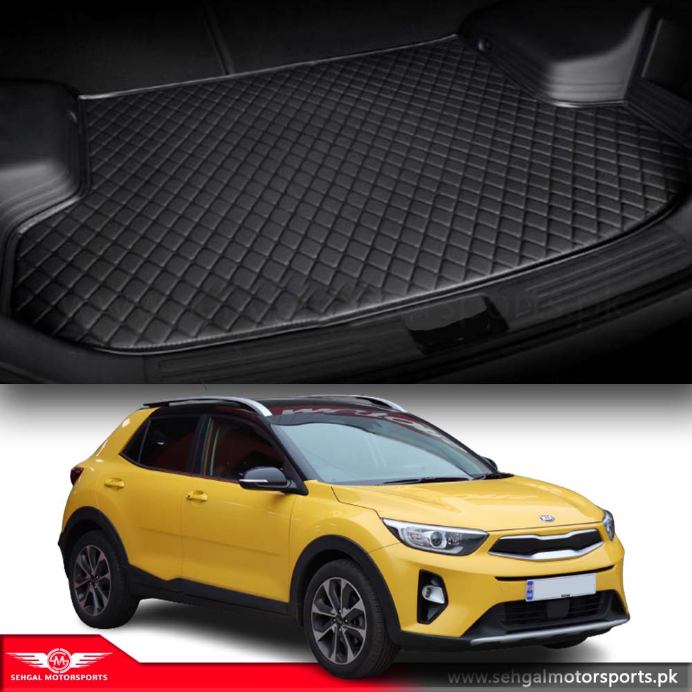 Kia Stonic 7D Eco Trunk Mat Black With Beige Stitch Model 2021-2022