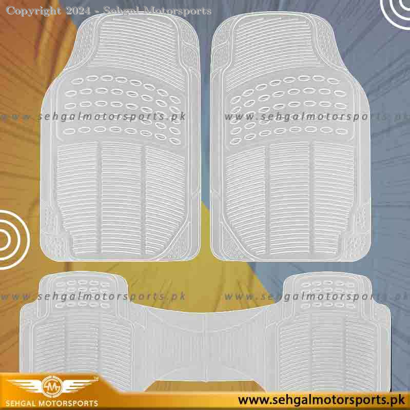 Corolla Rubber Floor Mat (3Pcs) White