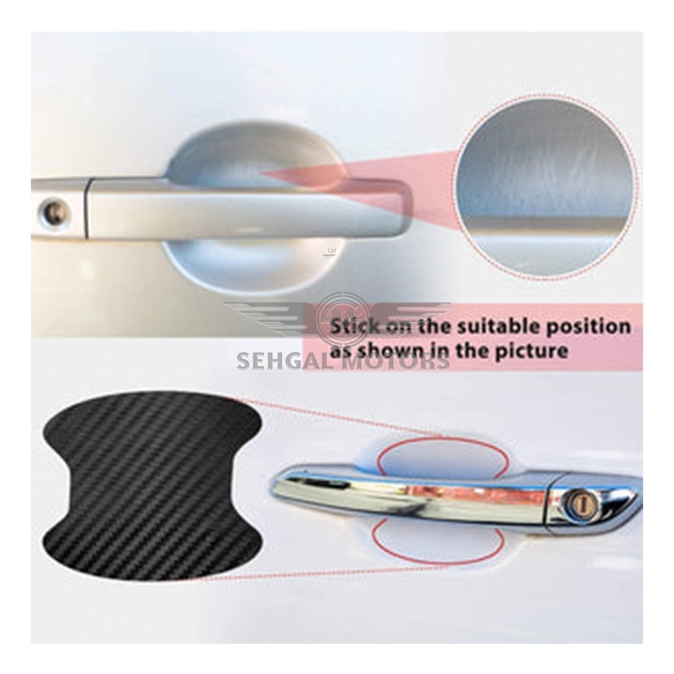 Universal Carbon Fiber Door Bowl Protector Sticker (4pcs)