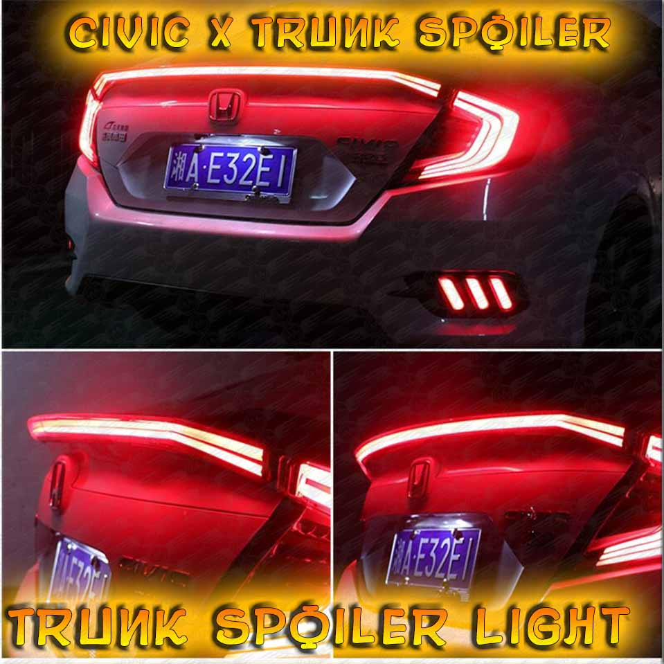 Honda Civic Complete Led Trunk Spoiler Model 2016-2021