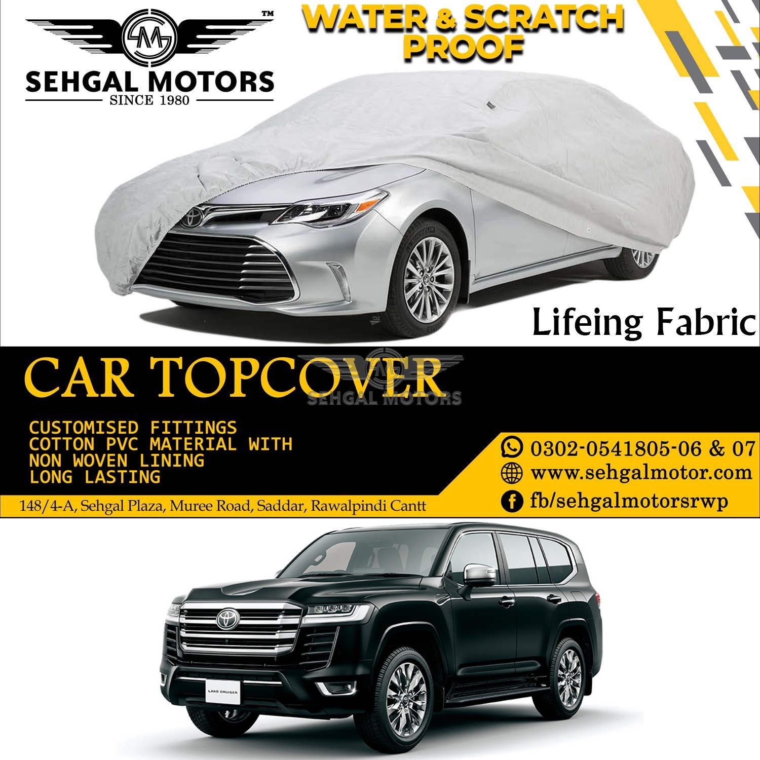 Toyota Land Cruiser Fj200 Top Cover Lifeing Fabric Model 1990-2021
