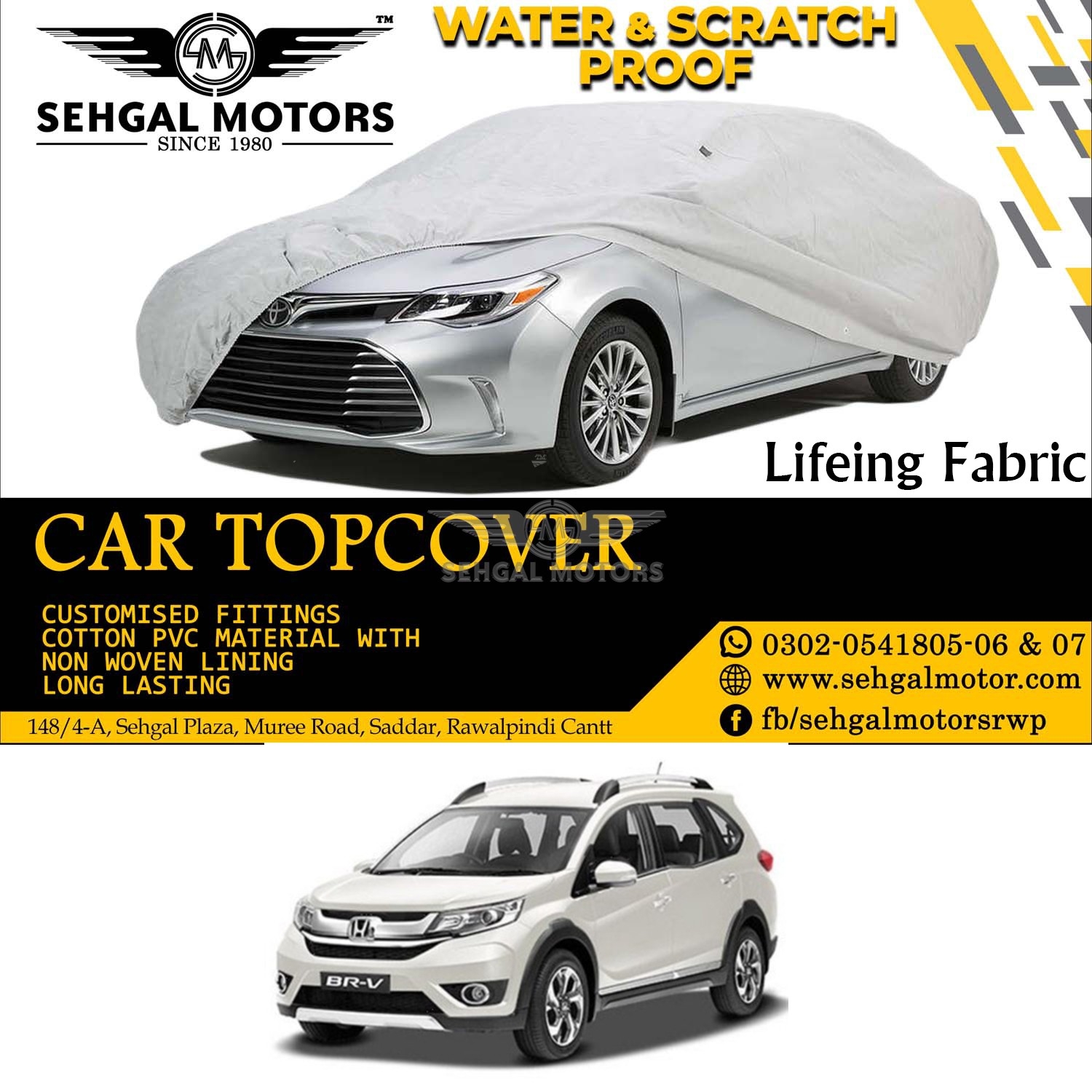 Honda BRV Top Cover Lifeing Fabric Model 2017-2021