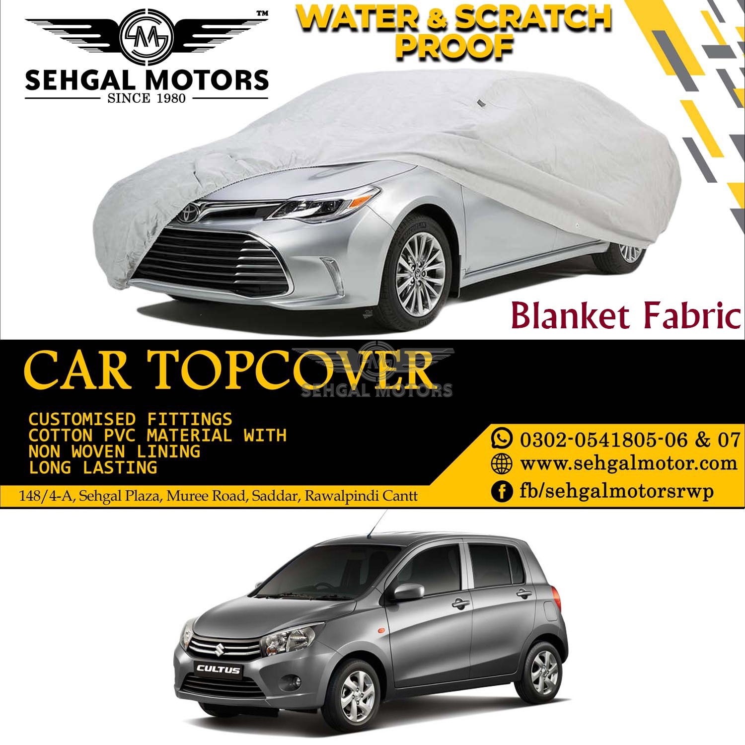 Suzuki Cultus Top Cover Blanket Fabric Model 2017-2020