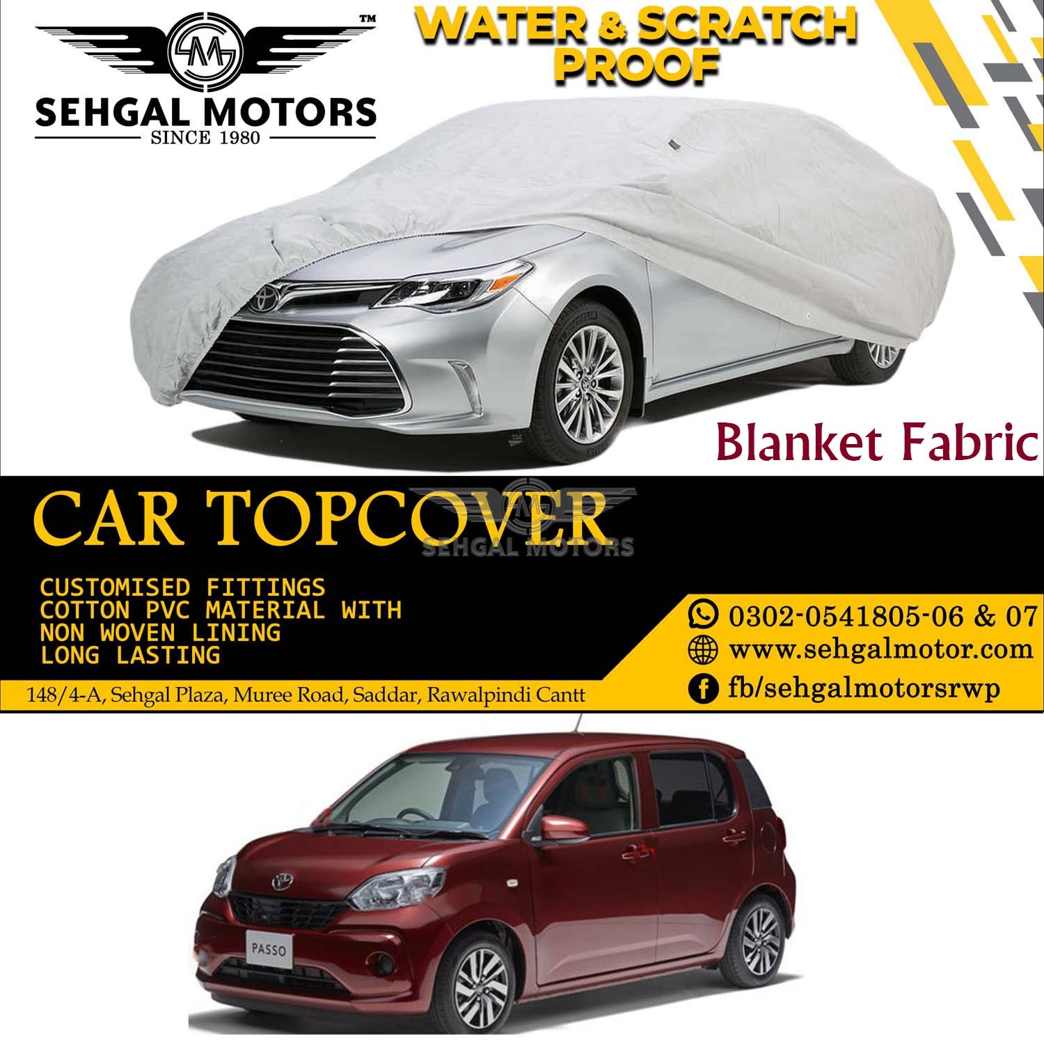 Toyota Passo Top Cover Blanket Fabric Model 2016-2018