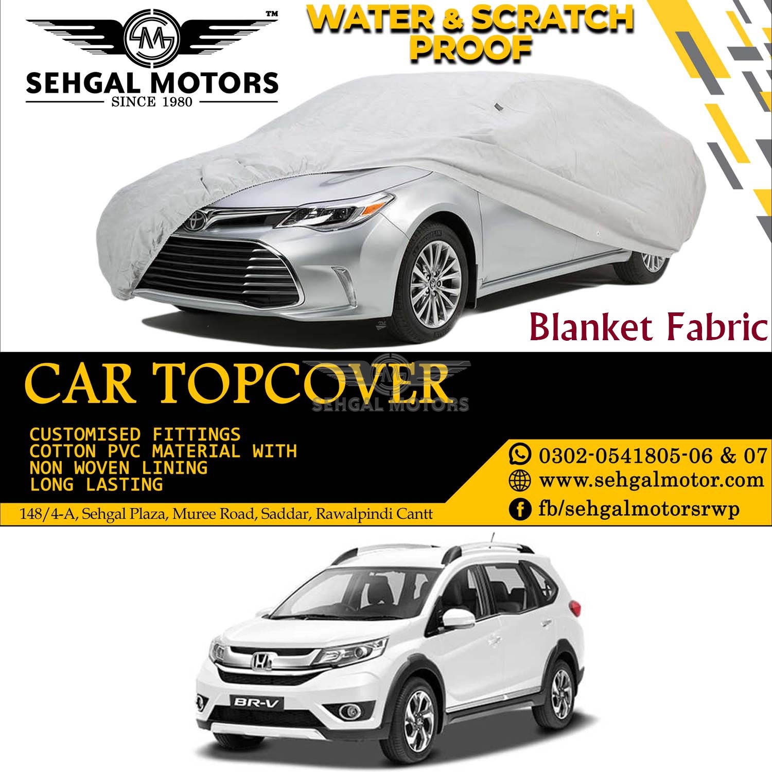 Honda BRV Top Cover Blanket Fabric Model 2017-2021