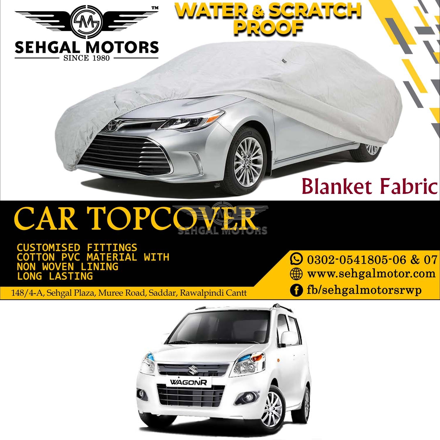Suzuki Wagon R Top Cover Blanket Fabric Model 2014-2019