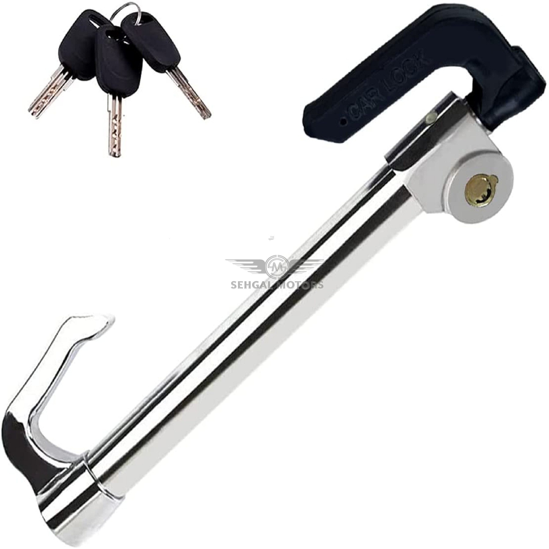 Car Security Steel Lock For Steering To Clutch With 3 Keys Anti Theft Red
