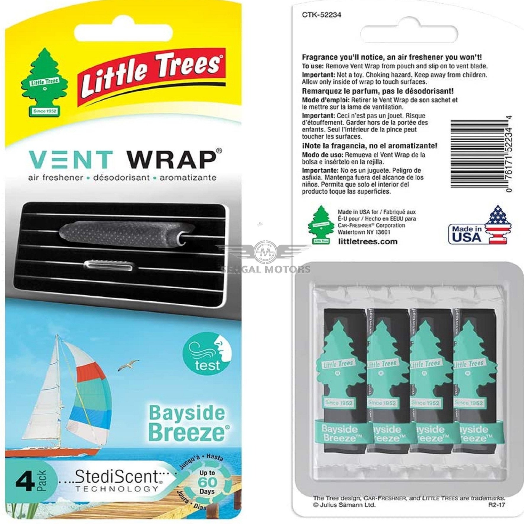 Little Tree Vent Wrap Bayside Breeze CTK-52234