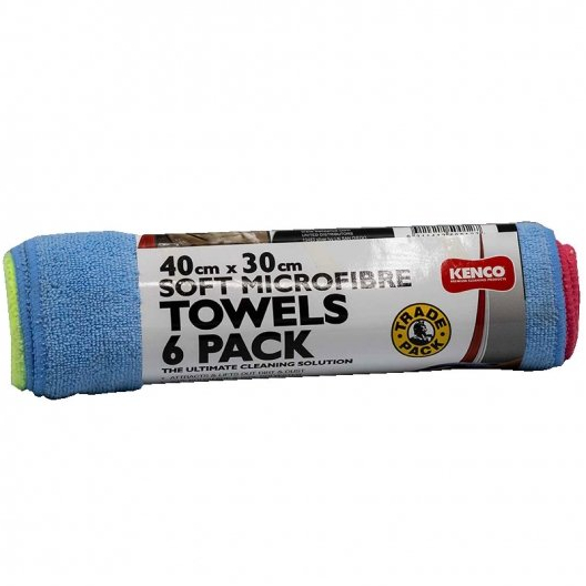 Kenco Soft Microfiber Towel 40x30cm Pack of 6