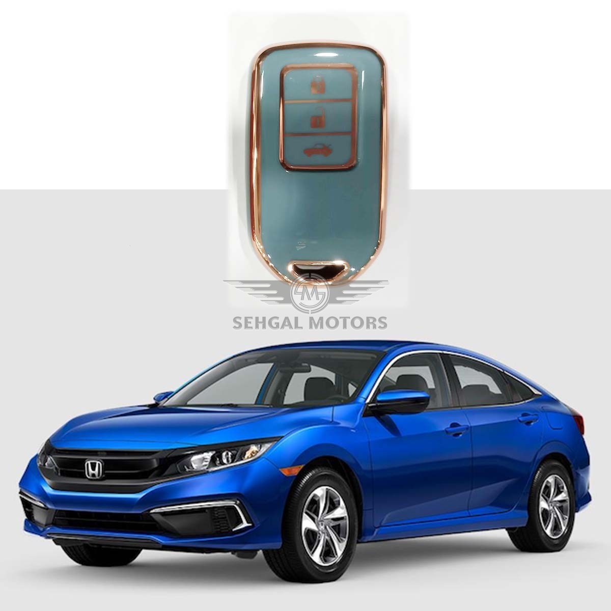 Honda Civic TPU KEY CASE/KEY COVER Gold Line MODEL 2016-2021