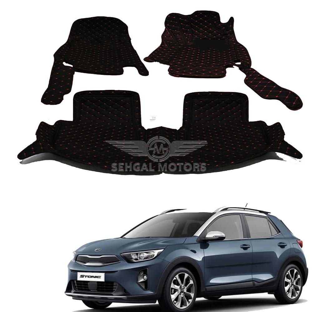 KIA Stonic 7D Eco Floor Mat Black With Red Stitch Model 2020-2021