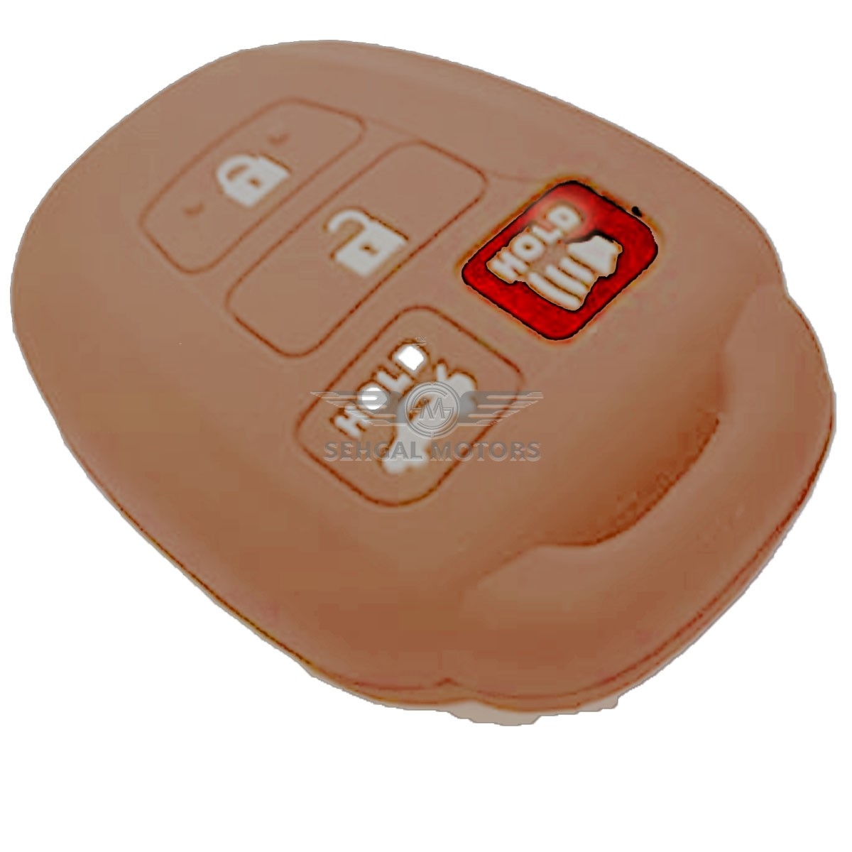 Toyota Corolla PVC Silicone Protection Key Cover 4 Button Brown- Model 2014-2015