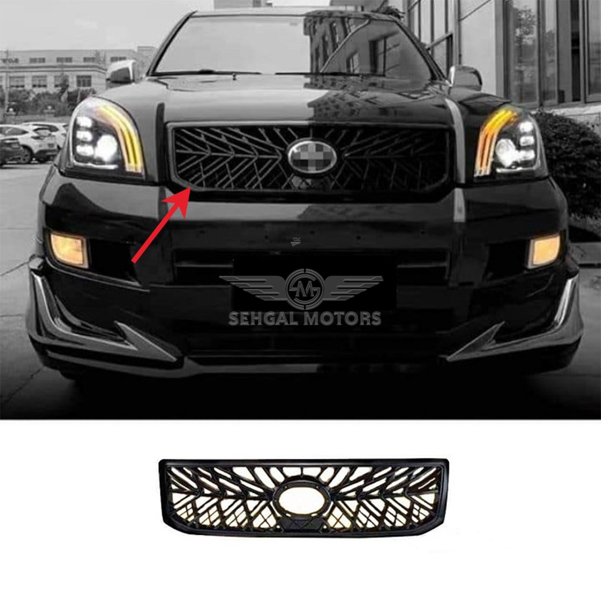Toyota prado Fj120 Front Grill TRD Style Model 2002-2009