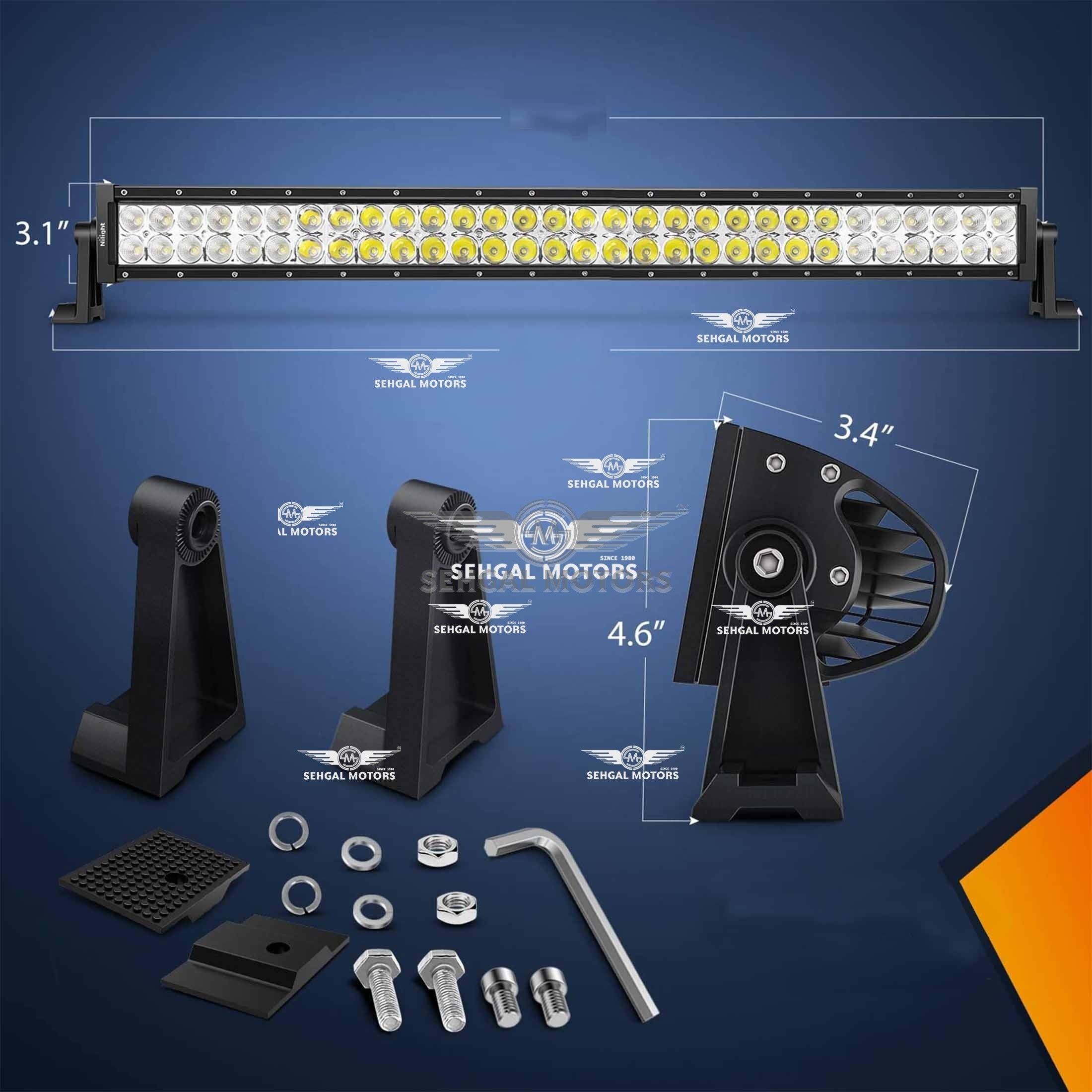 LED Bar Light Double FY-4878 with 102 LEDs 47 Inch (white)