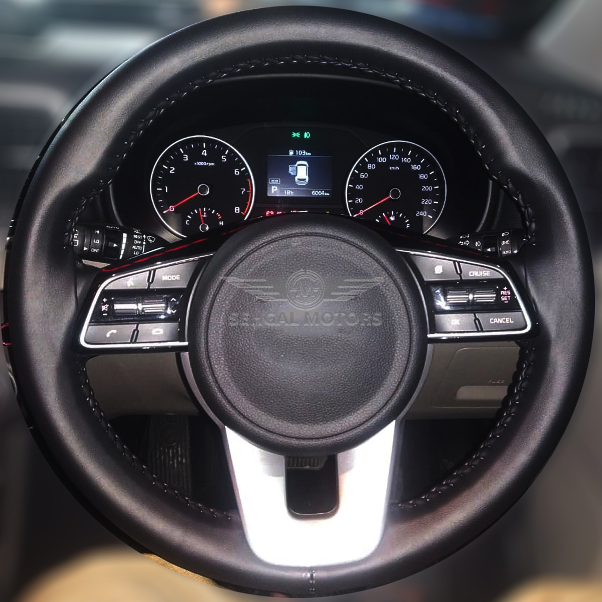 Leather Non Slip Steering Wheel Cover (Customized Stitched)