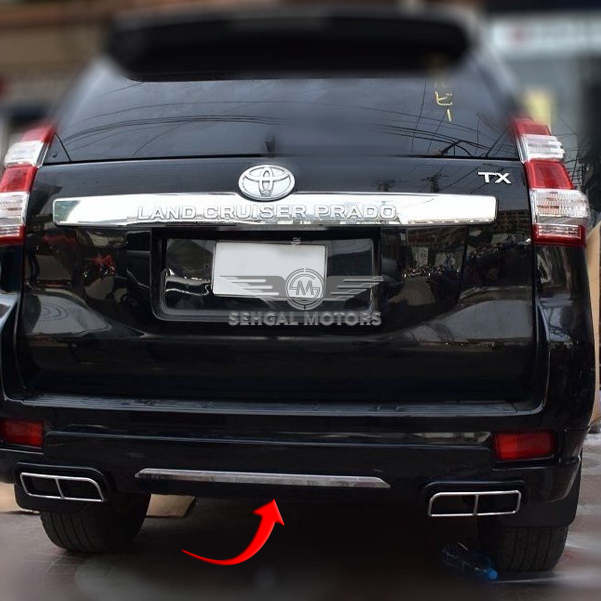 Toyota Prado FJ150 Back Body Kit / Lip Dual Exhaust (White) 2012-2014