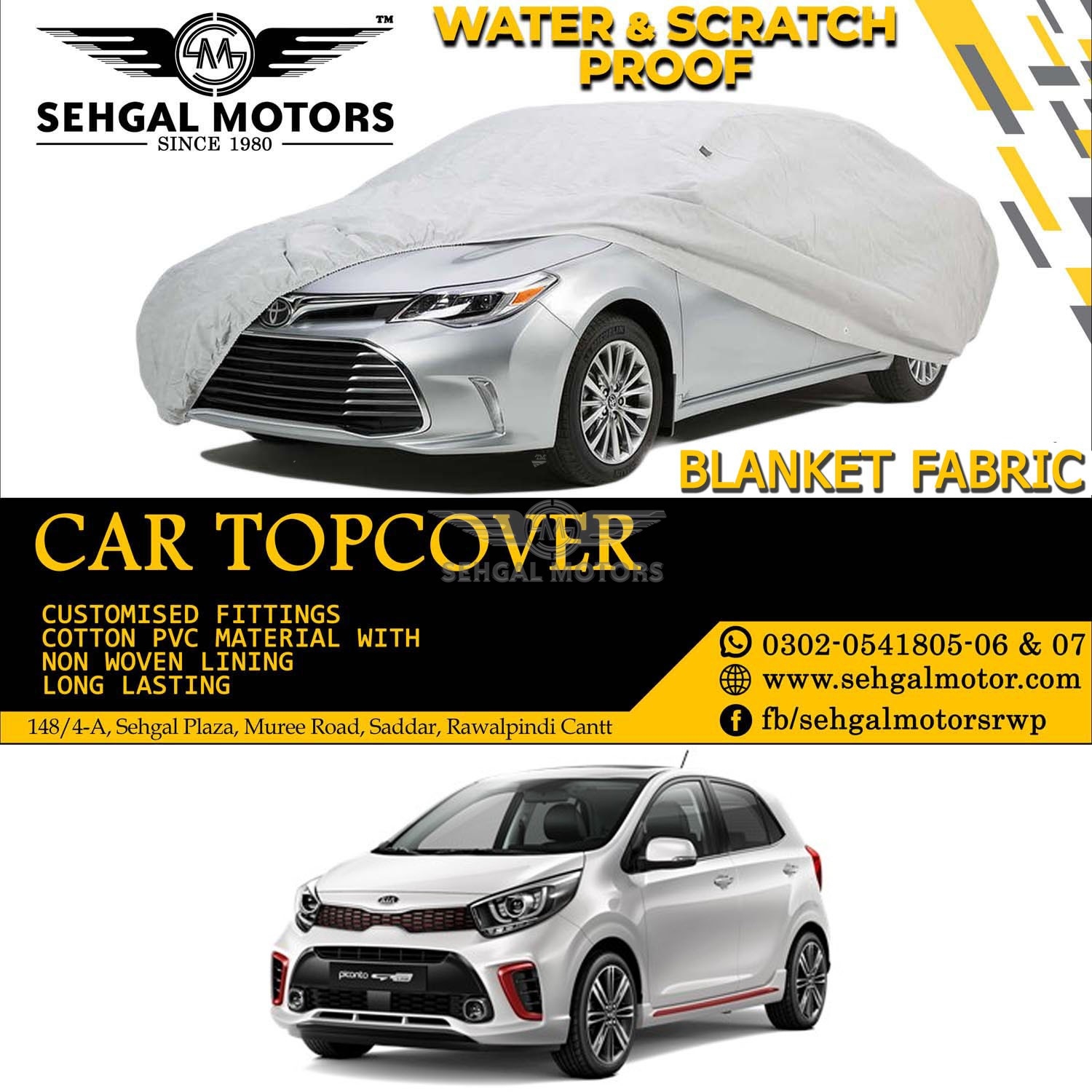 Kia Picanto Top Cover Blanket Fabric Model 2019-2020