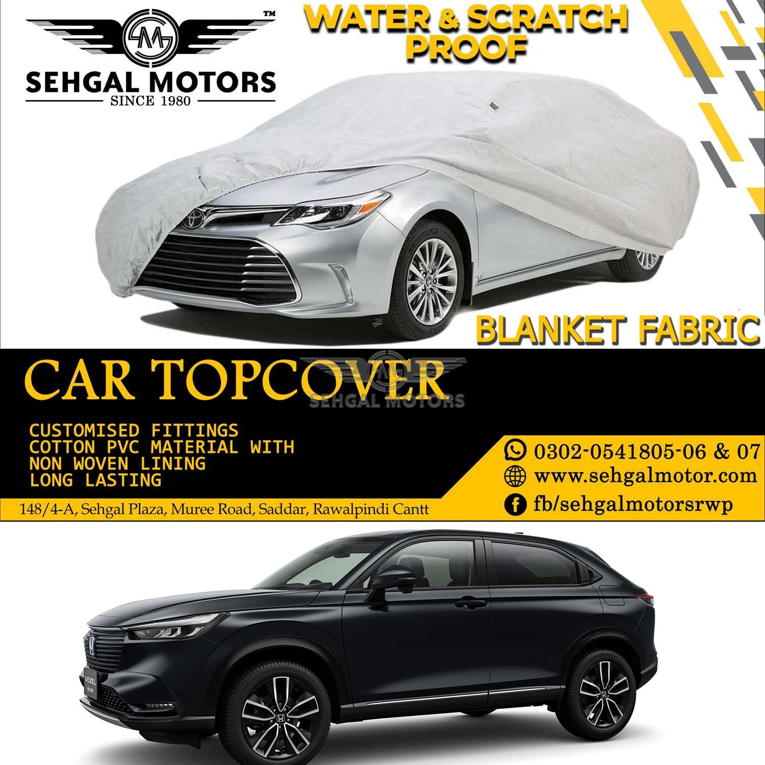 Honda Vezel Top Cover Blanket Fabric Model 2013-2022