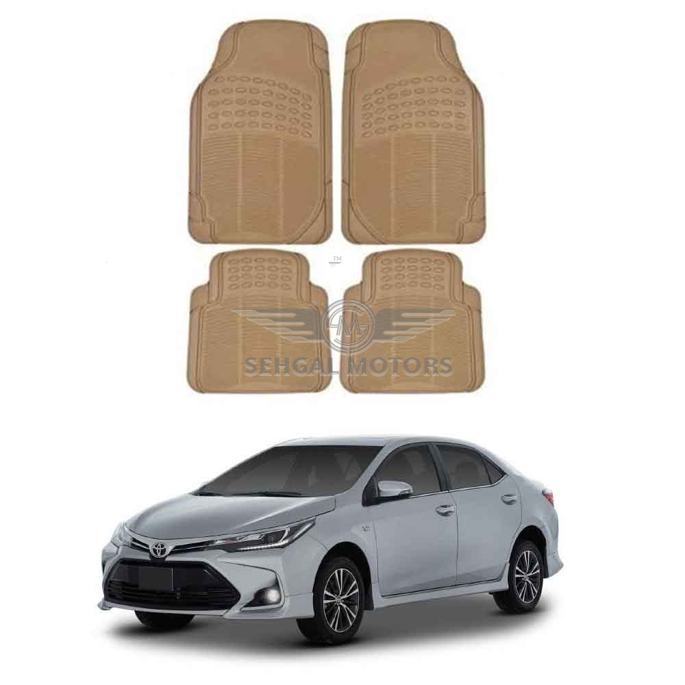 Toyota Corolla Rubber Floor Mat Beige Model 2017-2021
