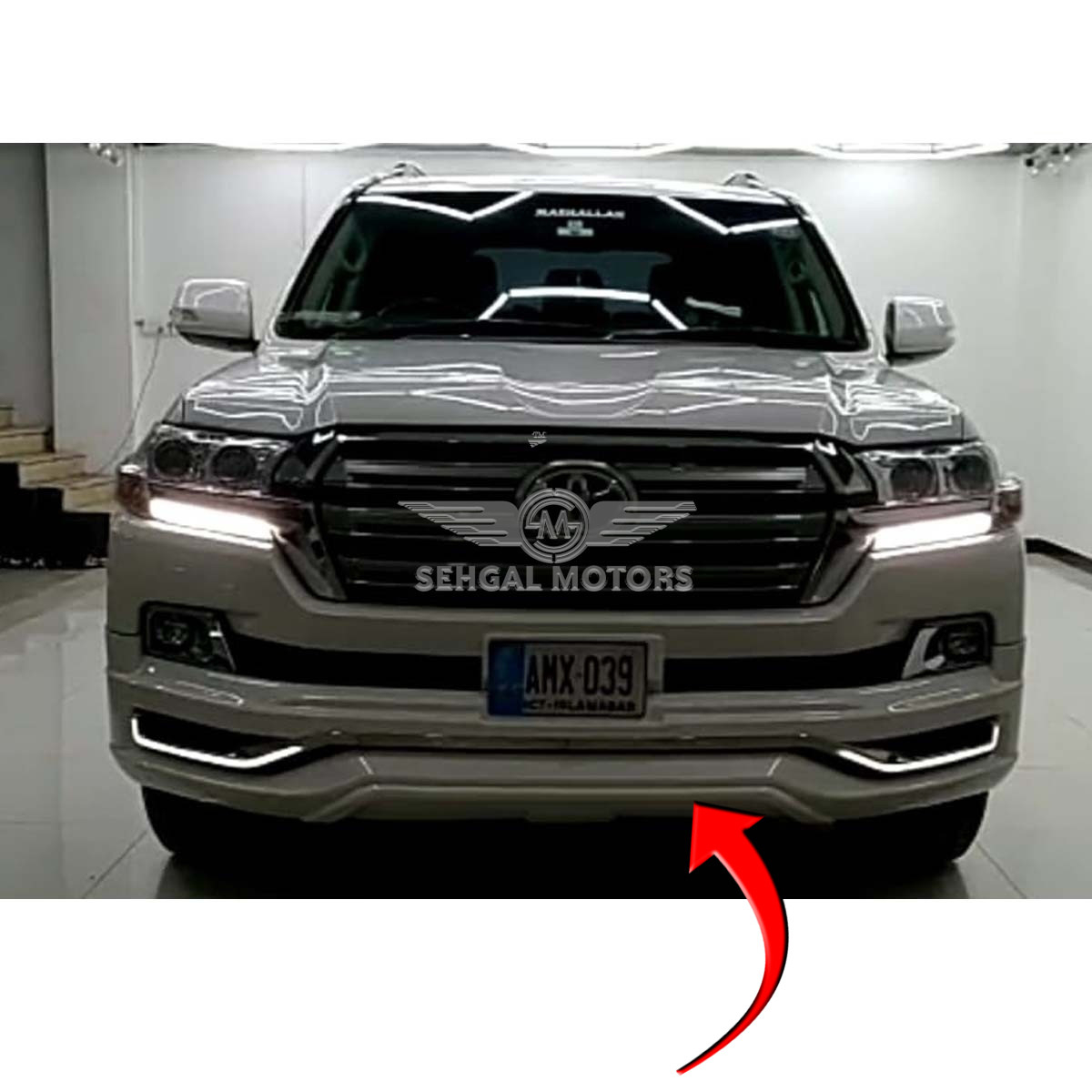 Toyota Land Cruiser FJ200 Front Body Kit / Lip Modellista with LED (White) 2016-2021
