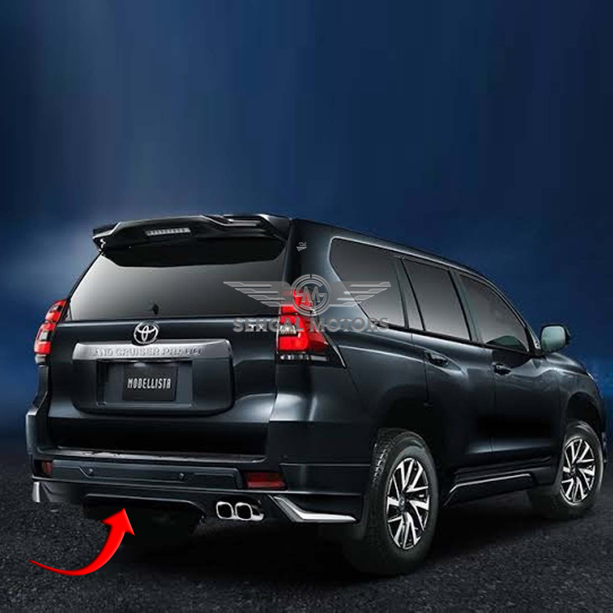 Toyota Prado FJ150 Back Body Kit / Lip Single Exhaust (Black) 2016-2020 Taiwan