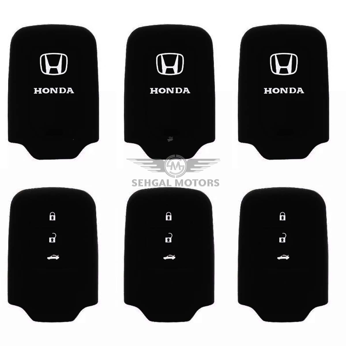 Honda Civic PVC Silicone Protection Key Cover 3 Button Black- Model 2016-2021