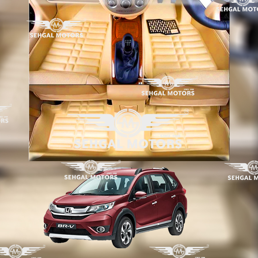 Honda BRV 5D Floor Mats Beige 3pcs Model 2014 - 2016