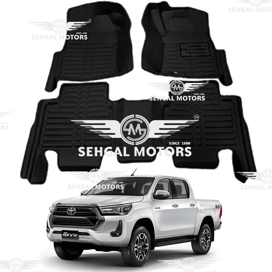 Toyota Hilux Revo 7D Eco Floor Mat Black and Beige 3pcs Model 2017-2021