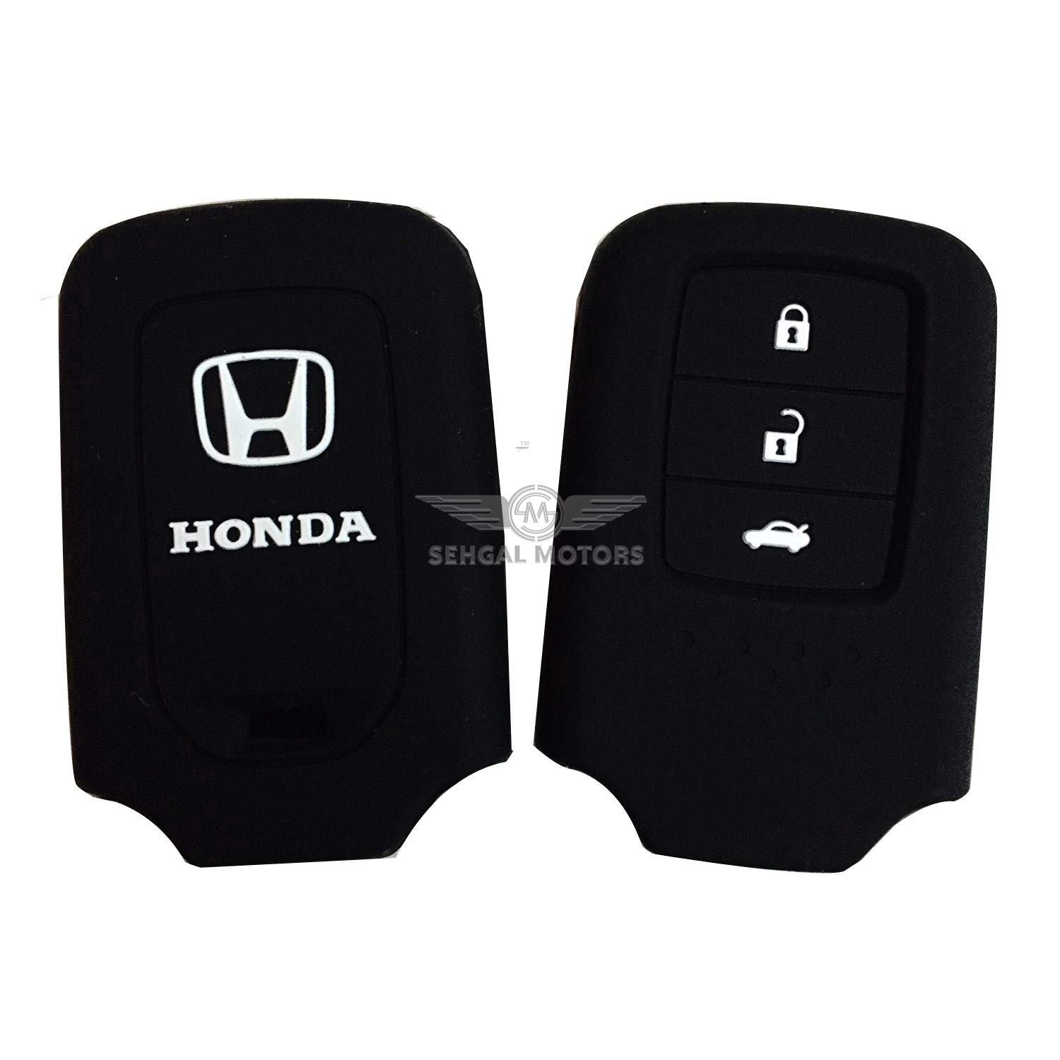 Honda BRV Silicone Protection Key Cover Black With White Buttons Model 2012-2017