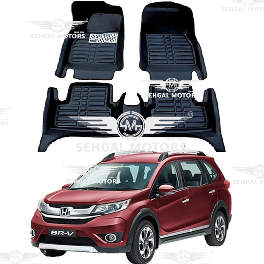 Honda BRV 5D Floor Mats Black 3pcs Model 2014 - 2016