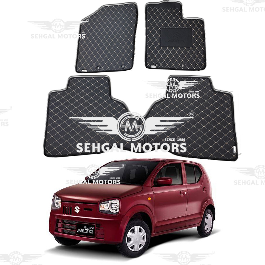 Suzuki Alto 7D Floor Mat Balck with Beige Stitch Model 2019-2021
