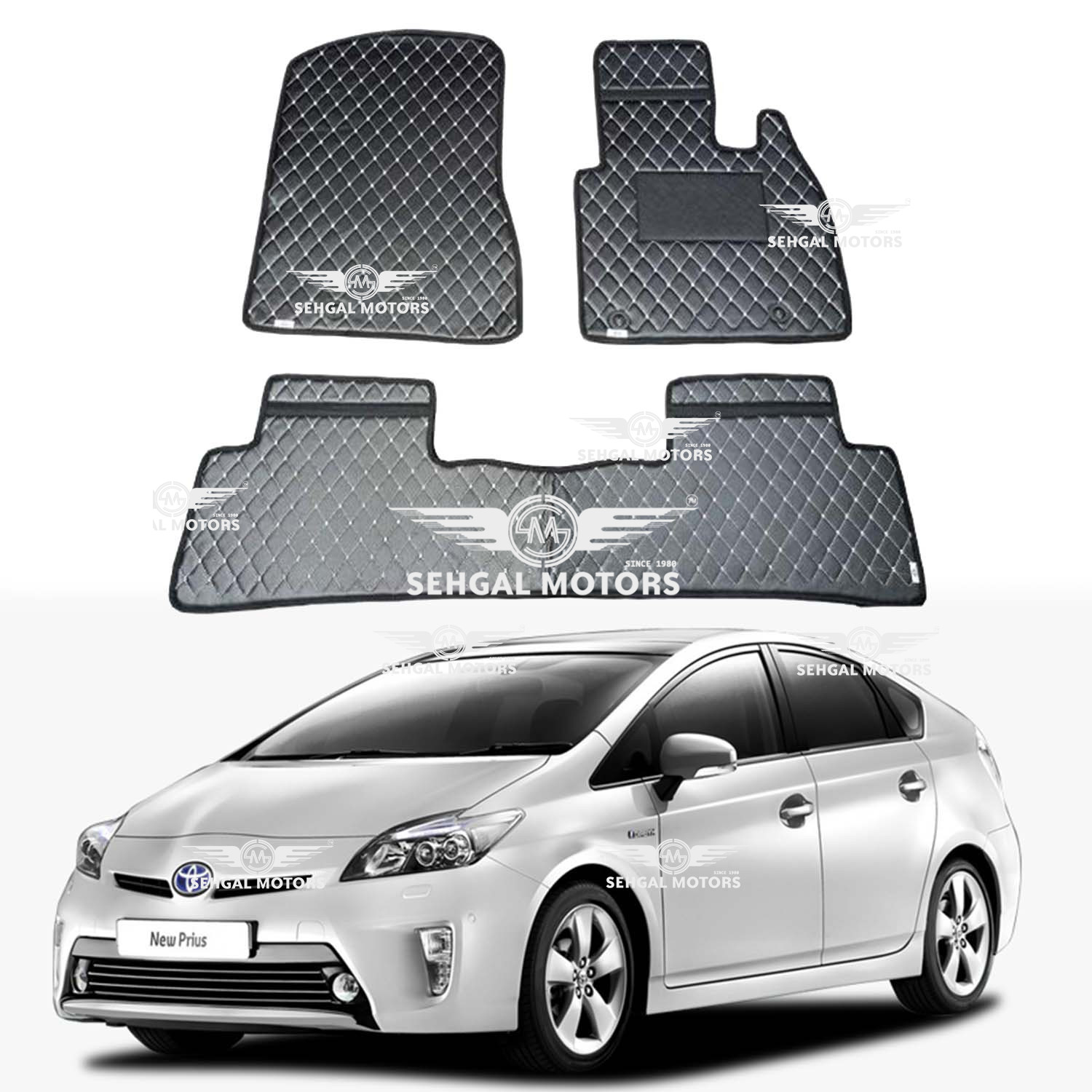 Toyota Prius 7D ECO Floor Mats Black With Black Model 2014-2017