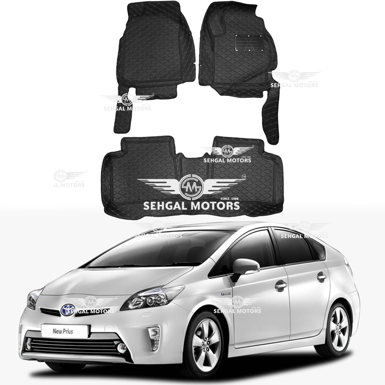 Toyota Prius Alpha 7D Eco Floor Mat Black with Red Stitch Model 2016