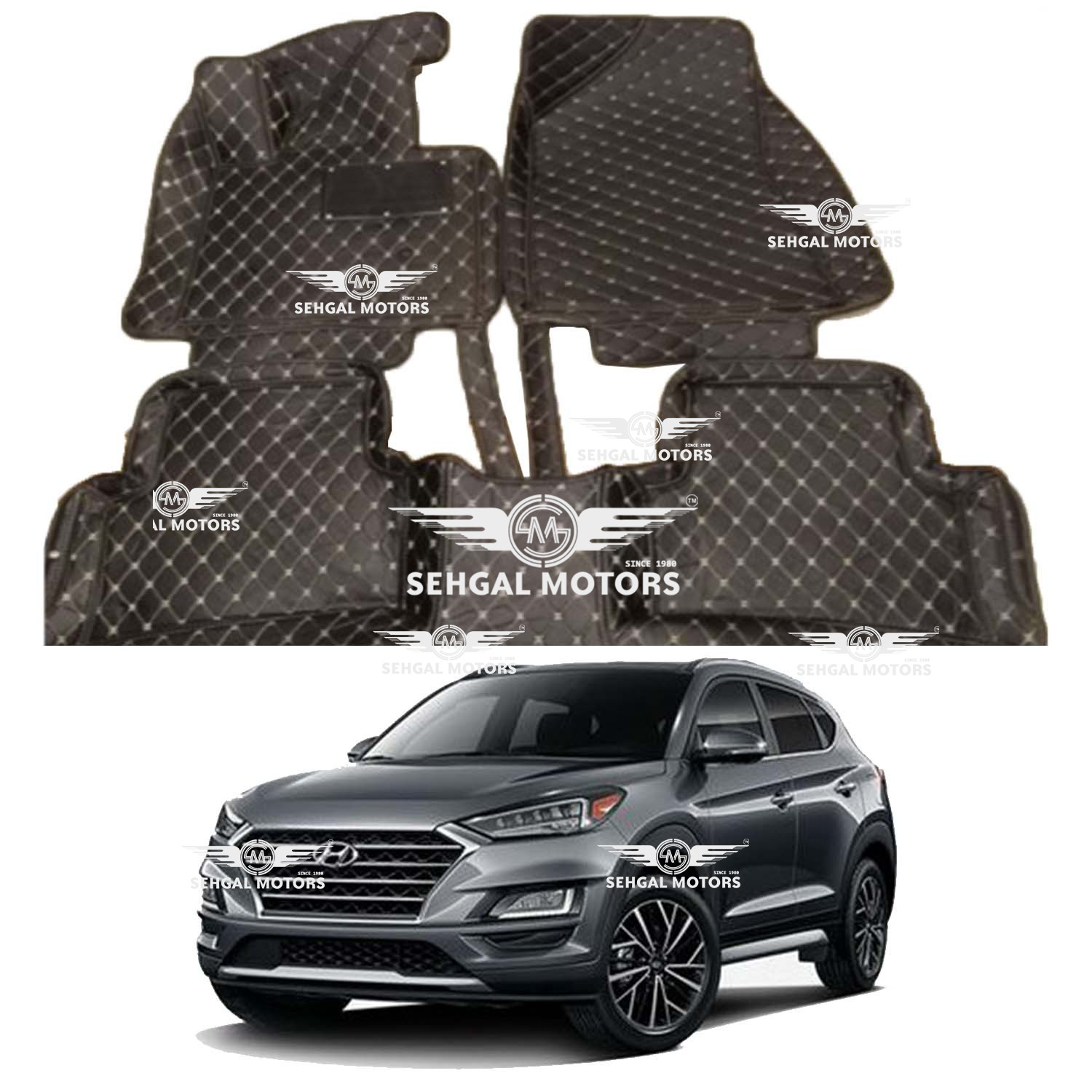 Hyundai Tucson 7D Floor Mats Black Model 2020-2021