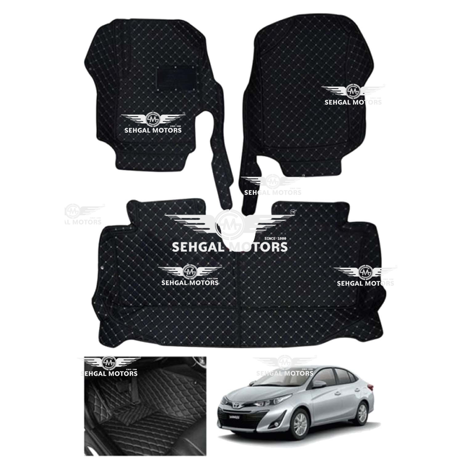 Toyota Fortuner 5D Floor Mats Black 4pcs Model 2018-2021