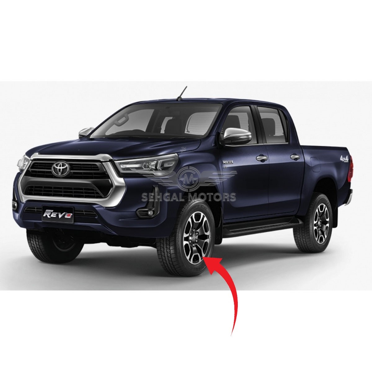 Toyota Hilux Revo Alloy Rim Rocco Style 18 Inches Silver Black - Model 2021