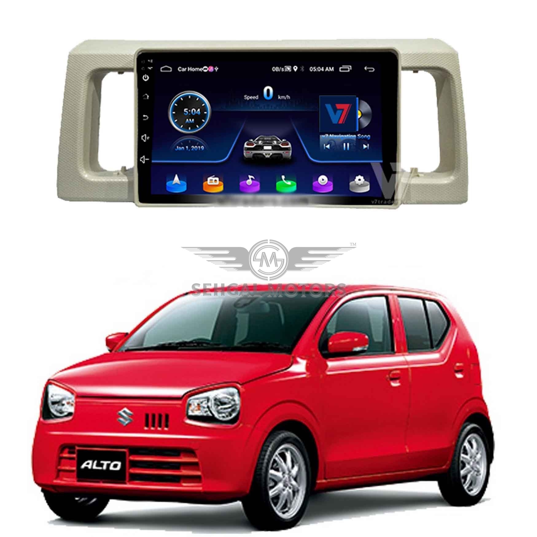 Suzuki Alto 660cc Android LCD Panel 1+16GB Model 2014-2019