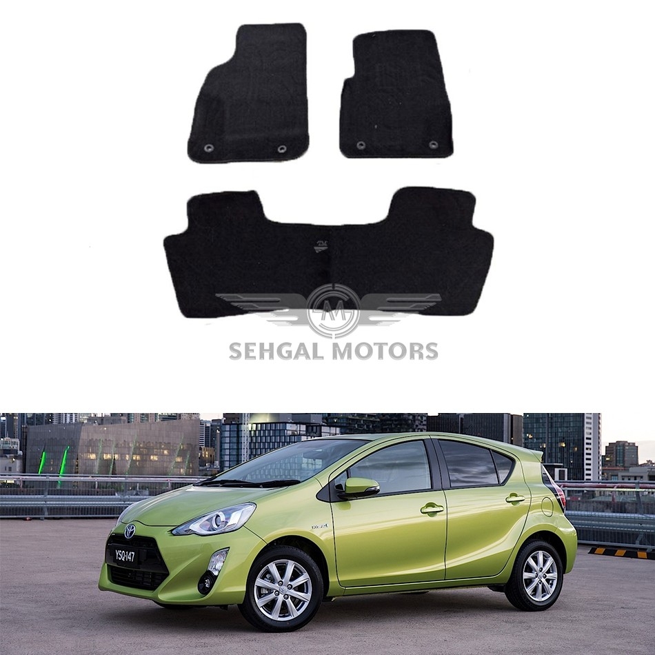 Toyota Aqua Carpet Floor Mat Black 3pcs Model 2012 - 2016 Local