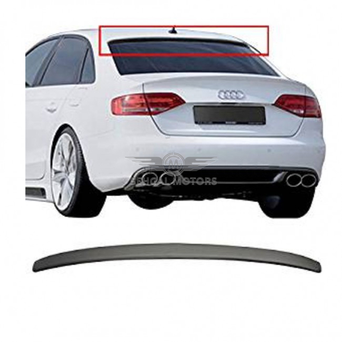 Audi A4 Roof Spoiler Unpainted (533B-A4-12Taiwan) Model 2008-2016