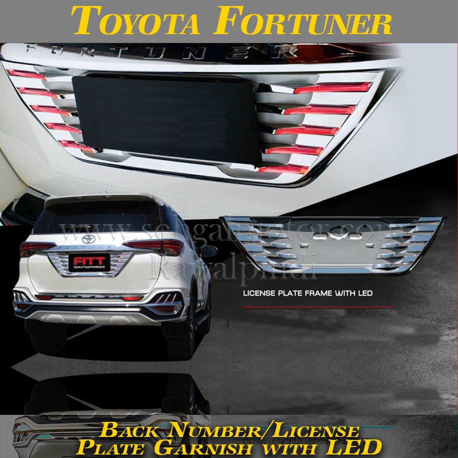 Toyota Fortuner Back Garnish with LED V2 (licenses Plate)