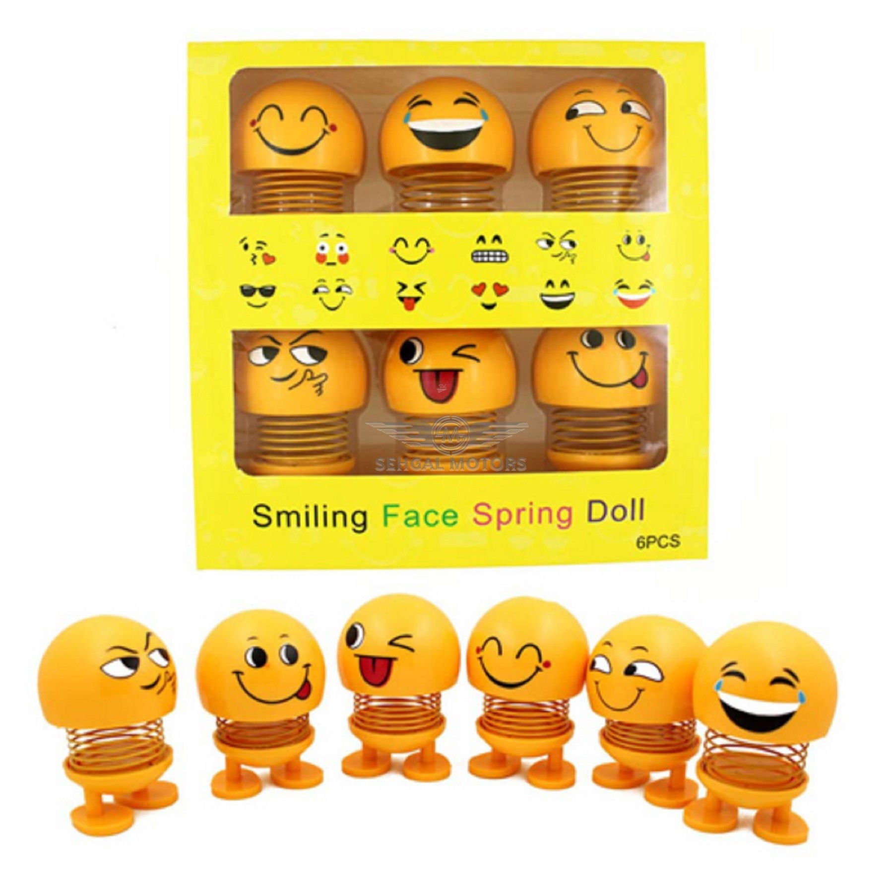 Bouncing Car Dashboard Smileys Emoji Large - Mix Each