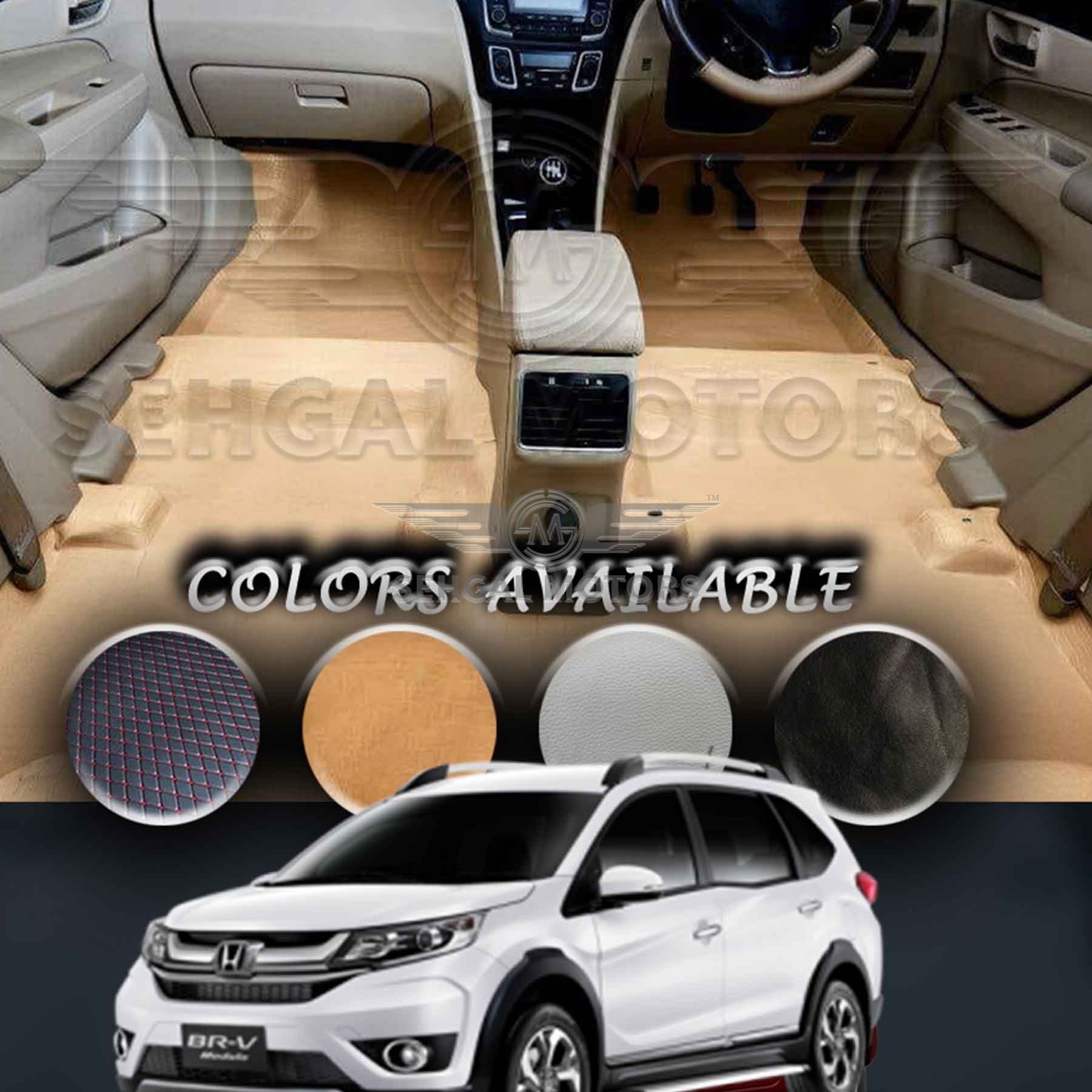 Honda BRV Leather Floor Matting Beige Model 2014 - 2016