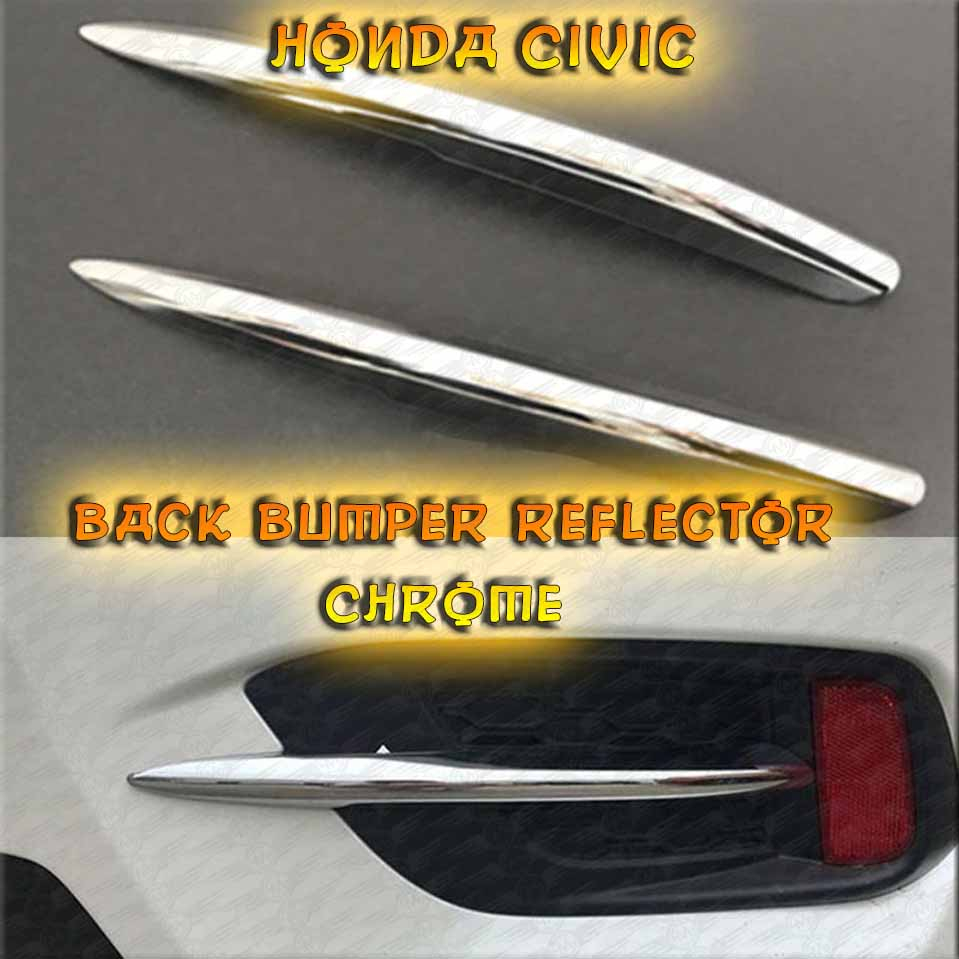 Honda Civic Back Bumper Reflector Chrome Trim Model 2016-21