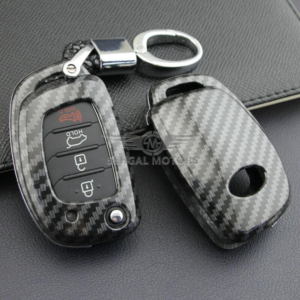 Hyundai Sonata Plastic Key Cover Carbon Fiber Model 2020-2021
