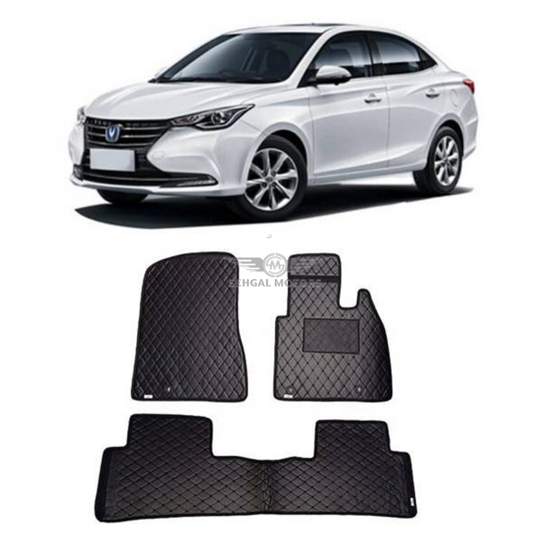 Changan Alsvin 7D Floor Mat Black With Black Stitch Model 2020-2021