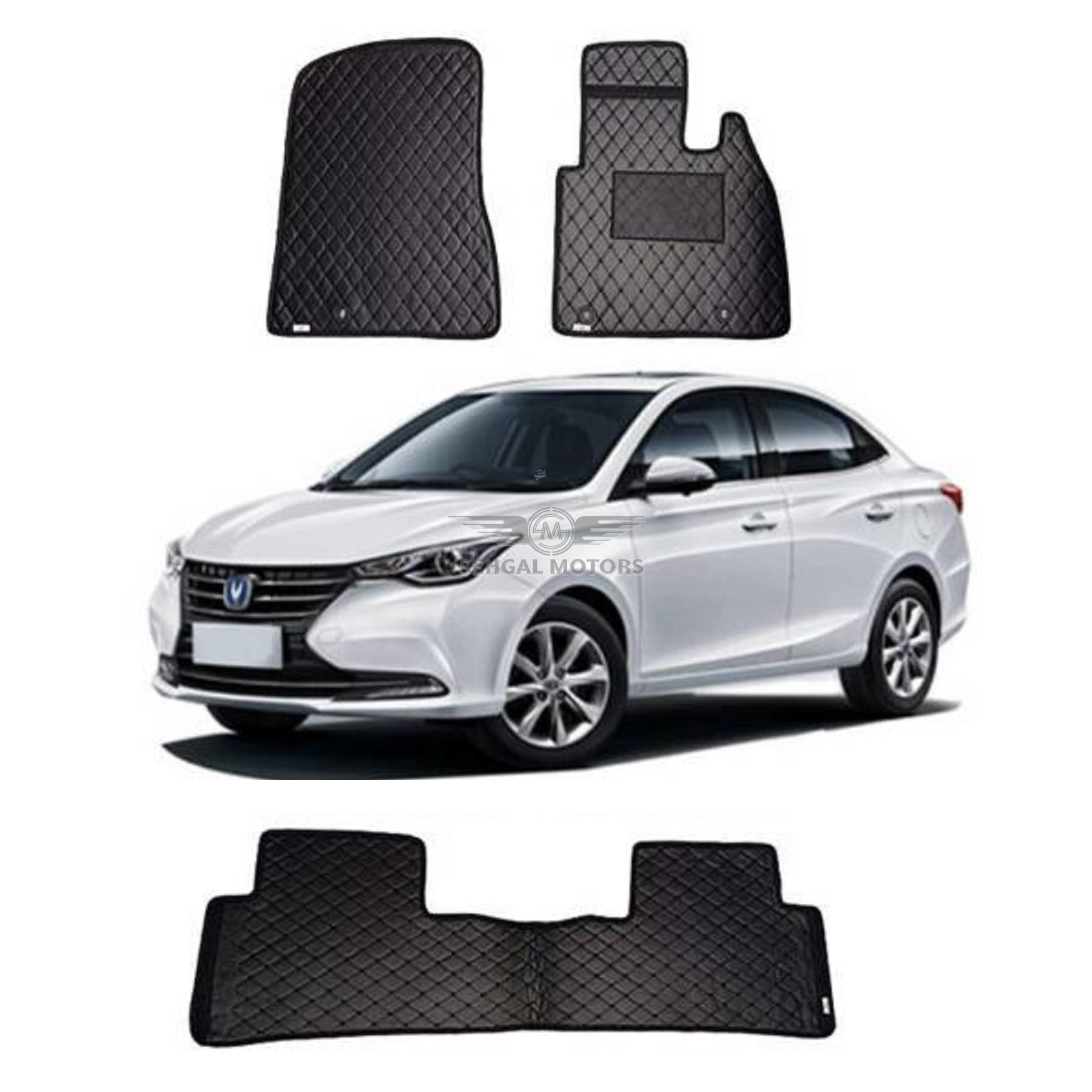 Changan Alsvin 7D Floor Mat Black With Red Stitch Model 2020-2021