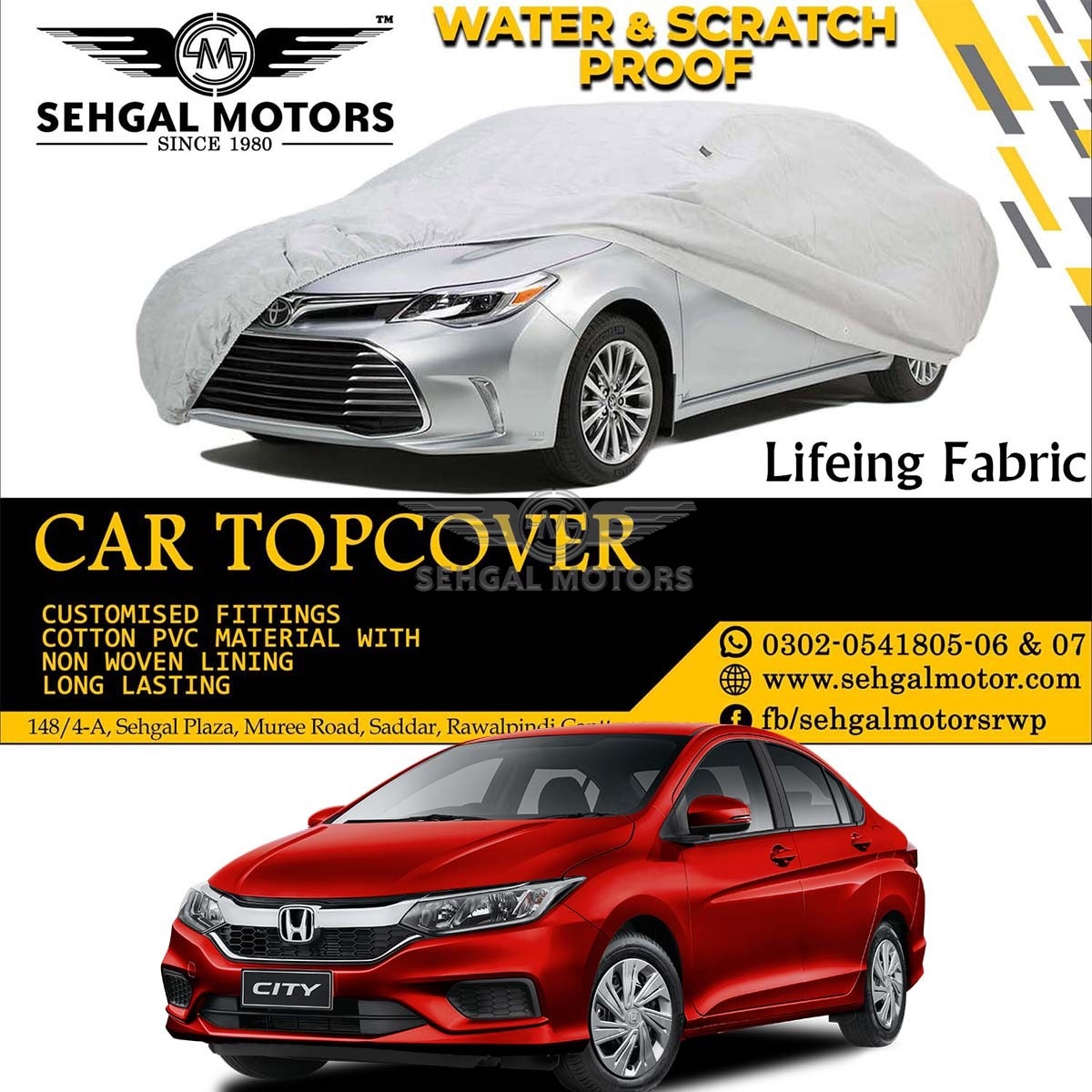 Honda City Top Cover Lifeing Fabric Model 2021-2022